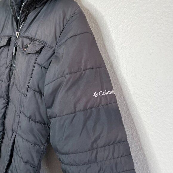 Columbia Mens Black Quilted Hooded Down Filled Jacket Size M - Picture 6 of 16
